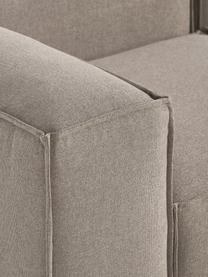 Modulares Ecksofa Lennon, Bezug: 100 % Polyester Der strap, Gestell: Massives Kiefernholz, Spe, Webstoff Taupe, B 327 x T 180 cm, Eckteil links