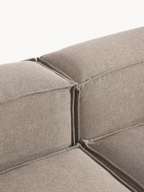 Canapé d'angle modulable Lennon, Tissu taupe, larg. 327 x prof. 180 cm, méridienne à gauche