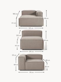 Divano angolare componibile Lennon, Rivestimento: 100% poliestere Con 115.0, Struttura: legno di pino massiccio, , Piedini: plastica Questo prodotto , Tessuto taupe, Larg. 327 x Prof. 180 cm, chaise-longue a sinistra