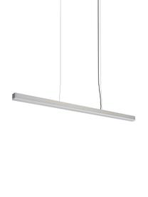 Grote LED hanglamp Skylar in zilverkleur, Lampenkap: gecoat aluminium, Diffuser: kunststof, Baldakijn: gecoat aluminium, Zilverkleurig, 115 x 4 cm