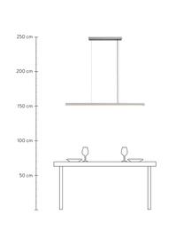 Grosse LED-Pendelleuchte Skylar in Silber, Lampenschirm: Aluminium, beschichtet, Baldachin: Aluminium, beschichtet, Silberfarben, 115 x 4 cm