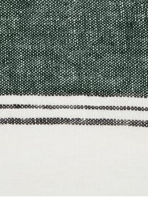 Leinen-Geschirrtuch Lecci mit grünem Streifen, Leinen, Waldgrün, Weiß Schwarz, B 46 x L 70 cm