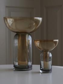 Vase en verre soufflé bouche Torus, haut. 33 cm, Verre, Ocre, gris foncé transparent, Ø 25 x haut. 33 cm