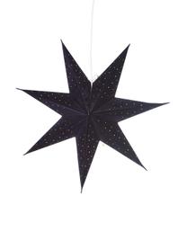 Estrella navideña de terciopelo Orby, Papel cubierto de terciopelo, Azul oscuro, dorado, Ø 45 cm