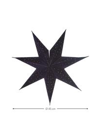 Estrella navideña de terciopelo Orby, Papel cubierto de terciopelo, Azul oscuro, dorado, Ø 45 cm