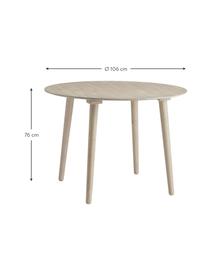 Table à manger ronde en bois d'hévéa Jolina, Ø 106 cm, Bois d'hévéa, Ø 106 x haut. 76 cm