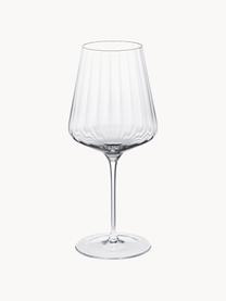 Krištáľové poháre na červené víno s drážkovanou štruktúrou Bernadotte, sada 6 ks, Krištáľové sklo, Priehľadná, Ø 10 x V 23 cm, 540 ml