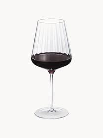 Křišťálové sklenice na víno s drážkovanou strukturou Bernadotte, 6 ks, Křišťálové sklo, Transparentní, Ø 10 cm, V 23 cm, 540 ml