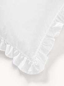 Taie d'oreiller en percale de coton Leire, Blanc, gris, larg. 50 x long. 70 cm