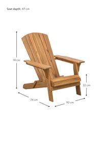 Záhradná stolička z akáciového dreva Charlie, Akáciové drevo, masívne, naolejované, Hnedá, Š 93 x H 74 cm