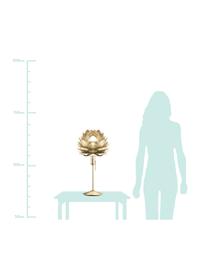 Grosse Tischlampe Silvia, Lampenschirm: Polypropylen, Polycarbona, Gestell: Stahl, Messingfarben, Ø 32 x H 67 cm