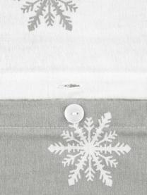 Dwustronna pościel z flaneli Alba, Jasny szary w biały wzór, 200 x 200 cm + 2 poduszki 80 x 80 cm