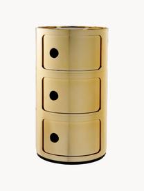 Design Container Componibili, 3 Elemente, Kunststoff (ABS), lackiert, Greenguard-zertifiziert, Goldfarben, glänzend, Ø 32 x H 59 cm