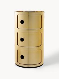 Design Container Componibili, 3 Elemente, Kunststoff (ABS), lackiert, Greenguard-zertifiziert, Goldfarben, glänzend, Ø 32 x H 59 cm