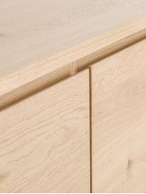 Dressoir Finn met deuren en eikenhoutfineer, Frame: MDF met eikenhoutfineer, Eikenhoutkleurig, 217 x 85 cm