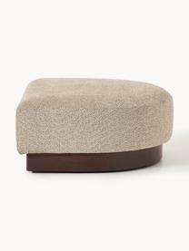 Sofa-Hocker Natalie aus Teddy-Bouclé, Bezug: Teddy-Bouclé (100 % Polye, Gestell: mitteldichte Holzfaserpla, Sockel: Massives Buchenholz, lack, Teddy-Bouclé Beige, dunkles Buchenholz, B 91 x T 107 cm