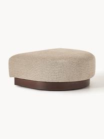 Sofa-Hocker Natalie aus Teddy-Bouclé, Bezug: Teddy-Bouclé (100 % Polye, Gestell: mitteldichte Holzfaserpla, Sockel: Massives Buchenholz, lack, Teddy-Bouclé Beige, dunkles Buchenholz, B 91 x T 107 cm