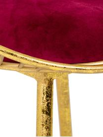 Silla tapizada Vivianna, Estructura: metal, Tapizado: terciopelo, Dorado, rojo, An 12 x Al 70 cm