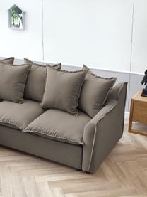 Sofá cama rinconero Mona, con espacio de almacenamiento, Tapizado: 100% poliéster, repelente, Estructura: madera aglomerado, Patas: plástico, Gris pardo, An 230 x F 170 cm