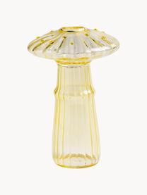 Sklenená váza Mushroom, V 14 cm, Sklo, Svetložltá, Ø 9 x V 14 cm