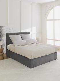 Cama continental Oberon, Patas: plástico Este producto es, Tejido gris antracita, An 180 x L 200  cm, dureza H2