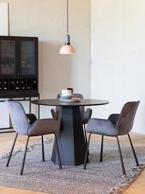 Table ronde noire Pilar, Ø 100 cm, Contreplaqué avec placage en frêne, Noir, Ø 100 x haut. 76 cm