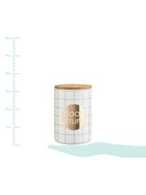 Aufbewahrungsdose Good Stuff, Dose: Dolomit, Deckel: Bambus, Silikon, Weiß, Ø 12 x H 16 cm