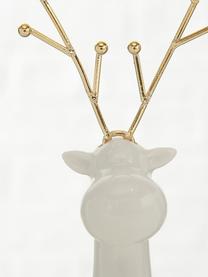Accessoire décoratif cerf Rudolph, Blanc, couleur laitonnée
