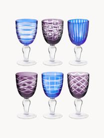 Verres à vin Cobalt, 6 élém., Verre, Bleu, lilas, transparent, haut. 17 cm