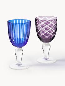 Weingläser Cobalt, 6er-Set, Glas, Blau, Lila, Transparent, Ø 9 x H 17 cm, 250 ml