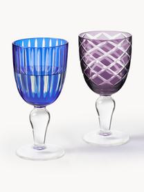 Súprava pohárov na víno Cobalt, 6 ks, Sklo, Modrá, fialová, priehľadná, Ø 9 x V 17 cm, 250 ml
