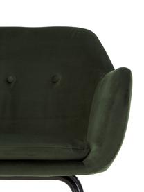 Fauteuil à bascule en velours vert Emilia, Velours vert, larg. 57 x prof. 69 cm