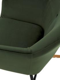 Fauteuil à bascule en velours vert Emilia, Velours vert, larg. 57 x prof. 69 cm