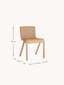 Holzstuhl Ready Dining aus Eichenholz, Eichenholz, lackiert, Eichenholz, hell lackiert, B 47 x T 50 cm