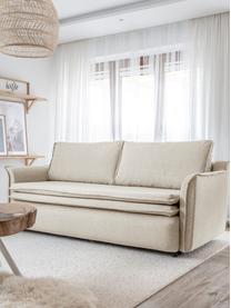 Divano letto in tessuto beige con contenitore Charming Charlie, Rivestimento: 100% poliestere con sensa, Beige, Larg. 225 x Prof. 85 cm