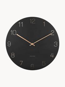 Reloj de pared Charm, Metal recubierto, Negro, Ø 40 cm