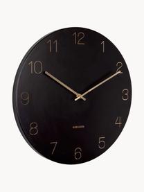 Reloj de pared Charm, Metal recubierto, Negro, Ø 40 cm