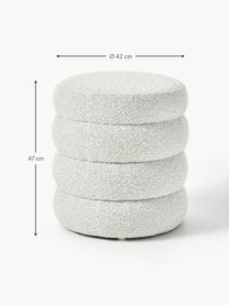 Pouf en tissu bouclé Alto, En tissu bouclé blanc cassé, Ø 42 x haut. 47 cm