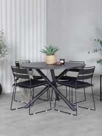 Stohovateľná kovová záhradná stolička Lina, Čierna
