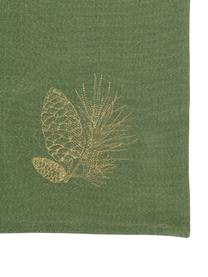 Placemats Epicea met goudkleurige motief, 2 stuks, Katoen, Lurex, Groen, goudkleurig, B 38 x L 50 cm