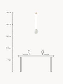 Hanglamp  met bollen Beth van opaalglas, Lampenkap: opaalglas, Decoratie: vermessingd metaal, Wit, Ø 20 cm