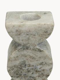 Portacandele effetto marmo Linda, Poliresina, Grigio chiaro, Larg. 8 x Alt. 16 cm