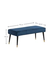 Banquette en velours Beverly, Bleu foncé