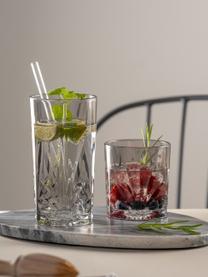 Vasos con relive Capri, 4 uds., Vidrio, Gris, Ø 9 x Al 10 cm, 330 ml