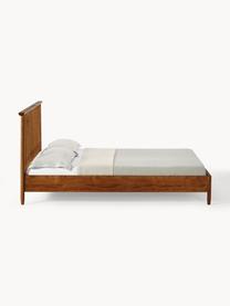 Houten bed Windsor met hoofdeinde van grenenhout, Massief grenenhout, FSC-gecertificeerd, Grenenhout, donker, B 140 x L 200 cm