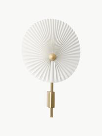 Grosse dimmbare LED-Wandleuchte Liris, Lampenschirm: PVC-Folie mit Baumwollgew, Weiss, Goldfarben, B 28 x H 46 cm