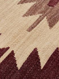 Handgewebter Kelimteppich Kilian aus Wolle, 100% Wolle, Dunkles Lila, Mehrfarbig, B 125 x L 185 cm (Größe S)