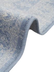 Tapis d'entrée en viscose Tortona, 70 % viscose, 30 % coton, Bleu, beige, larg. 68 x long. 220 cm