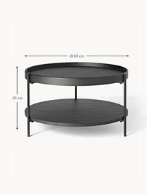 Table basse ronde Renee, Noir, Ø 69 cm