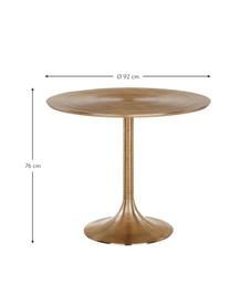 Table ronde dorée Hypnotising, Ø 92 cm, Aluminium, laqué, Couleur laitonnée, Ø 92 x haut. 76 cm
